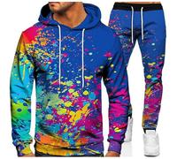 LKRSEEF Chándal Hombre Completo Sudaderas Hombres Casual Sudadera Gris Hombre Xl Verano Sudadera Naranja Entrenamiento Sudaderas Hombres Deportivas Oversize Tracksuit Men Chandal Futbol Otoño Chandal