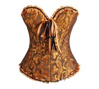 LKRSEEF Corset Mujer Sexy Disfraz Halloween Costume Pirata Vampiro Gotica Corsets Medieval Ropa Fiesta Corpiño Gótica Bustier Pirate Gotico Steampunk Amarillo Jengibre L
