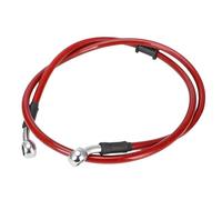 LKRXW Manguera de Aceite de Freno para Motocicleta 100cm Líneas Freno Moto | Hidráulico Reforzado Tubo Cable Embrague Motocross Acero Trenzado Latiguillo Aceite 28 Grados Rojo