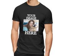 LKSCUDIY Camiseta Personalizada para Hombres y Mujeres | Camiseta con Foto Personalizada | Diseña tu Propia Imagen Impresa en la Parte Delantera/Trasera | 100% algodón(L,Negro)