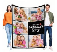 LKSCUDIY Manta Personalizadas Foto,Franela Manta Personalizado con Collage de Fotos de 1 a 10 y Texto,Regalo para el día de San Valentín,Manta de Cama Personalizada para niños Esposa marido-5Fotos
