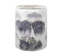 LKSGJSNB Taburete de Tambor de cerámica con Paisaje Pintado a Mano, Taburete de tocador clásico cilíndrico, Taburete de Entrada Retro Creativo. (Color : E)(C)