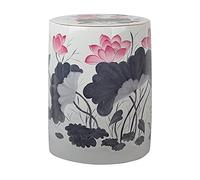 LKSGJSNB Taburete de Tambor de cerámica con Paisaje Pintado a Mano, Taburete de tocador clásico cilíndrico, Taburete de Entrada Retro Creativo. (Color : E)(D)