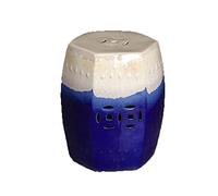 LKSGJSNB Taburete de Tambor de cerámica, Muelle de Tambor Decorativo, Taburete for Cambiar Zapatos, Taburete de tocador Retro. (Color Azul)(Dark Blue)