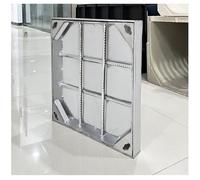 LKSGJSNB Tapa de Registro Cuadrada, Tapa de Registro Invisible 304, Tapa de Tanque séptico empotrada Cuadrada con Gancho de elevación y Marco(5cm,50 * 50cm/19.6 * 19.6in)