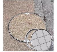 LKSGJSNB Tapa de Registro Invisible de Acero Inoxidable, Tapa de alcantarillado integrada de Acero Reforzado, Tapa de Tanque séptico Invisible con Gancho Extractor(D30cm/11.8in)