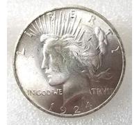LKTingBax 1924 Rare Liberty Morgan Dollars Moneda antigua de un dólar -American US Old Coin - Hobo Níquel Uncirculated USA Morgan Dollar Tipo de moneda que hace la vida más fácil