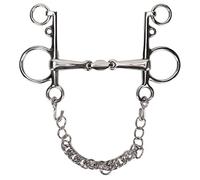 LKUREASDR Bocado Pelham de Acero Inoxidable para Caballos, bocado Pelham de Boca articulada con Cadena de Acero Inoxidable para un Control Mejorado, bocado cómodo y Resistente a los roedores