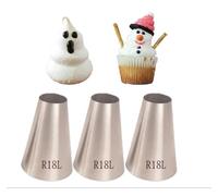 Lkvent Decoración de Pasteles 3 boquillas Redondas de Acero Inoxidable for Manga pastelera, for Decorar macarrones, cannolis, bocaditos y Pasteles y Galletas. Durable