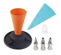 Lkvent Decoración de Pasteles Juego de 10 Soportes for Mangas pasteleras, Resistentes a Altas temperaturas, for cremas, Pasteles y Galletas. Durable(Oranje)