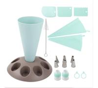 Lkvent Decoración de Pasteles Juego de 18 boquillas for Manga pastelera, Herramienta for Decorar Tartas, Cupcakes, Galletas y Mucho más. Durable(BLU,B)