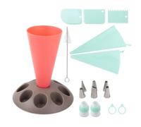 Lkvent Decoración de Pasteles Juego de 18 boquillas for Manga pastelera, Herramienta for Decorar Tartas, Cupcakes, Galletas y Mucho más. Durable(Rose,B)