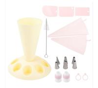 Lkvent Decoración de Pasteles Juego de 18 boquillas for Manga pastelera, Herramienta for Decorar Tartas, Cupcakes, Galletas y Mucho más. Durable(Geel,A)