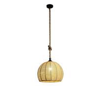 Lkvent lampara Lámpara colgante de ratán creativa for granja | Lámpara colgante de techo ajustable con pantalla tejida a mano, for dormitorio, isla de cocina
