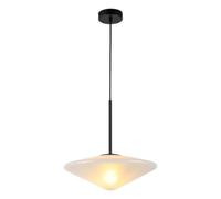 Lkvent lampara Lámpara colgante moderna de granja industrial | Lámpara de techo colgante con pantalla de cristal blanco for isla de cocina, restaurante, dormitorio