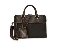Lkvent maletin portatil Bolso bandolera for hombre, estilo vintage, de piel auténtica; maletín grande de piel for ordenador portátil; bolso resistente. bolsa