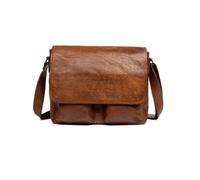Lkvent maletin portatil Bolso bandolera for hombre, estilo vintage, de piel auténtica; maletín grande de piel for ordenador; bolso de hombro resistente. bolsa