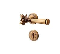 Lkvent manilla puerta Manija de puerta de entrada de Ángel con cerradura y llave, palanca con llave segura Exterior for entrada frontal, cerradura única for dormitorios interior(Magnetic version)