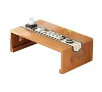 Lkvent Mesa de Centro Bamboo Foldable Coffee Table For Sitting Carved Floor-Standing Dining Table Suitable For Bay Window Tatami Tea Room pequeña(Legno,80cm)