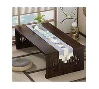 Lkvent Mesa de Centro Bamboo Foldable Coffee Table For Sitting Carved Floor-Standing Dining Table Suitable For Bay Window Tatami Tea Room pequeña(Walnut,100cm)
