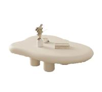 Lkvent Mesa de Centro Mesa de Centro Sencilla en Forma de Nube, Estilo Crema, Ideal for Sala de Estar, Dormitorio, balcón y Estudio, Color Negro y Blanco. pequeña(Weiß,L)