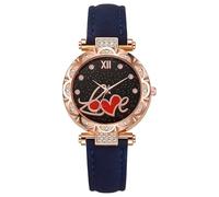 Lkvent Reloj Inteligente Reloj Casual for Mujer, Correa de Cuero, Reloj de Pulsera analógico de Cuarzo Simple, es un Regalo de Lujo Ligero for Novia y Esposa. Deportivo(BLU)