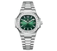 Lkvent Reloj Inteligente Reloj de Negocios for Hombre: Acero Inoxidable Cuadrado de 42 mm con manecillas Luminosas, Fecha y Resistente al Agua hasta 50 m. Deportivo(Silver,BLU)