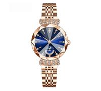Lkvent Reloj Inteligente Reloj de Pulsera de Acero Inoxidable for Mujer, Resistente al Agua, con Diamantes, Caja de 31 mm, Reloj de Pulsera analógico de Cuarzo de Lujo for Mujer. Deportivo(BLU)