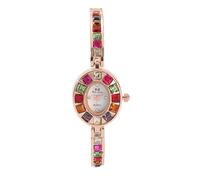 Lkvent Relojes inteligentes para mujer con elegante correa de joyería, esfera de diamante, reloj de pulsera digital para regalo de cumpleaños, oro rosa, talla única