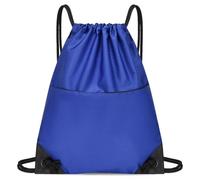 Lkvent trabajar Mochila con cordón resistente al agua, de tela Oxford, con bolsillo con cremallera for deportes, viajes y actividades al aire libre. De regreso a la escuela(Blu)