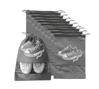 Lkw Ogechi 10 Piezas Bolsas para Zapatos Viaje, Bolsa de Zapato No Tejidos a Prueba de Polvo con Ventana Transparente, Bolsa de Almacenamiento Zapatos de Viaje Portátil, Bolsas con Cordón para Zapato