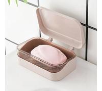 Lkw Ogechi Jabonera con Tapa Extraíble y Desagüe, Recipiente Rectangular de Jabonera de 2 Capas para Baño, Estuche de Jabón a Prueba de Fugas Fácil de Limpiar para Uso Doméstico y de Viaje (Rosado)