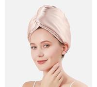 Lkw Ogechi Toalla de Pelo Microfibra Saten, 70x25cm Turbante de Toalla, Toalla para Secar Cabello Absorbente con Botón, Toallas Pelo Espesado, para Cabello Largo, Corto Rizado y Mojado