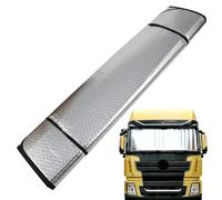 Lkw Sonnenschutz Windschutzscheibe - 220 cm Aluminiumfolien Abdeckung | Hitzeschutz UV Blocker Mit Saugnapf Für Lkw Frontscheibe Langlebig Faltbar Einfach Zu Montieren Und Aufzubewahren