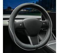 LKWLIKEI Funda de Volante Ultrafina de Piel de napa, para Tesla Model 3/Y, diseño Antideslizante y modificación Interior de Accesorios de Coche.