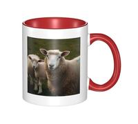 LKWSCGHM Tazas de café de animales de oveja con asa, taza grande de porcelana de 11 onzas para bebidas calientes y frías, tazas de té de cerámica para hombres y mujeres, taza de café divertida para