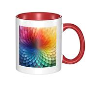 LKWSCGHM Tazas de café de paleta arcoíris con asa, taza grande de porcelana de 325 ml para bebidas calientes y frías, tazas de té de cerámica para hombres y mujeres, taza de café divertida para