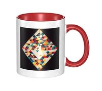 LKWSCGHM Tazas de café geométricas triangulares con asa, taza grande de porcelana de 325 ml para bebidas calientes y frías, tazas de té de cerámica para hombres y mujeres, divertida taza de café para