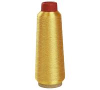 LKXHarleya 3300 Yardas de Hilo de poliéster, Hilo metálico para Coser suéteres de Punto y Ganchillo, Dorado