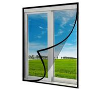LKXHarleya 65x75cm Malla mosquitera para ventana, cortina autoadhesiva ajustable para reemplazo, color negro