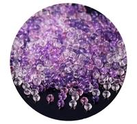 LKXHarleya - 810 Cuentas espaciadoras Sueltas Redondas de 2 mm, Cuentas de Vidrio Transparente para bisutería Suministros para Manualidades, Serie Morada