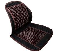 LKXHarleya Alfombrilla Transpirable para Auto, cojín de Asiento de Cuentas de Madera para camioneta, para Las Cuatro Estaciones, Color Rojo Vino (1 Juego)