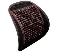 LKXHarleya Alfombrilla Transpirable para Auto, cojín de Asiento de Cuentas de Madera para camioneta, para Las Cuatro Estaciones, Color Rojo Vino con Soporte Lumbar