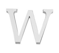 LKXHarleya - Calcomanías de pared acrílicas autoadhesivas con letras del alfabeto, 15 cm, 3D, efecto espejo, para decoración del hogar (plata, W)