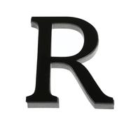 LKXHarleya Calcomanías de pared acrílicas autoadhesivas con letras del alfabeto, 15 cm Pegatinas de letras 3D con efecto espejo para decoración del hogar (Negro, R)