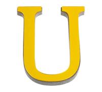 LKXHarleya - Calcomanías de pared acrílicas autoadhesivas con letras del alfabeto, 25 cm, 3D, efecto espejo, para decoración del hogar (oro profundo, U)