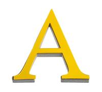 LKXHarleya - Calcomanías de pared acrílicas autoadhesivas con letras del alfabeto, 25 cm, 3D, efecto espejo, para decoración del hogar (oro profundo, A)