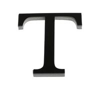 LKXHarleya - Calcomanías de pared acrílicas autoadhesivas con letras del alfabeto, 25 cm, pegatinas de letras 3D con efecto espejo para decoración del hogar DIY, Negro, T