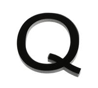 LKXHarleya Calcomanías de pared acrílicas autoadhesivas con letras del alfabeto, pegatinas de letras 3D de espejo de 20 cm para decoración del hogar DIY, negro, Q