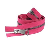 LKXHarleya Cremallera metálica Abierta de 20 cm con Doble cursor para Bolso, Rosa-Negro Plomo
